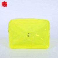 Best selling Yellow zipper top gift toiletry bag PVC clear bag